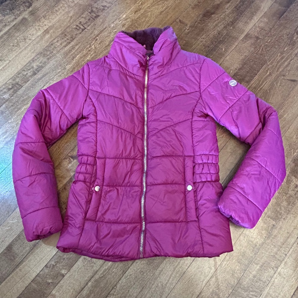 Regatta Puffer Jacket Kids 15/16 Magenta Purple Good Quilted Zip Coat